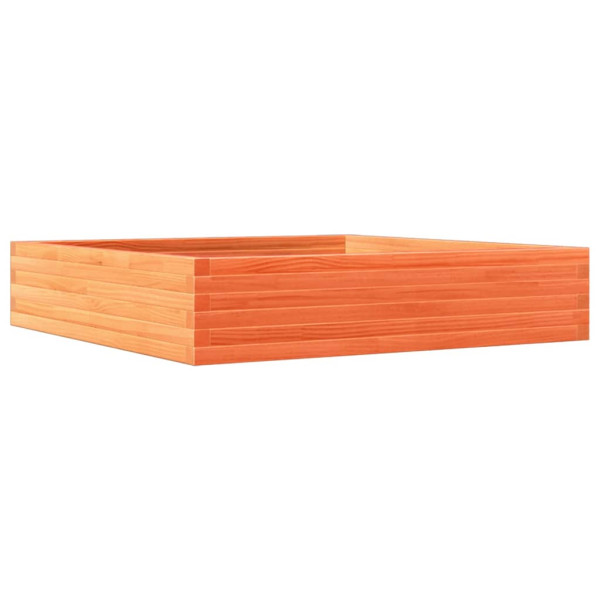 Jardinera de madera maciza de pino marrón cera 110x110x23 cm M 2