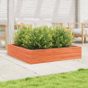 Jardinera de madera maciza de pino marrón cera 110x110x23 cm 3