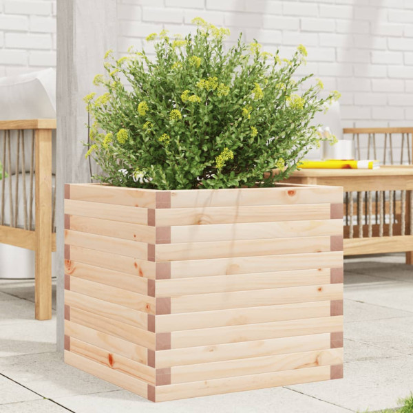 Jardinera de madera maciza de pino 50x50x45.5 cm D