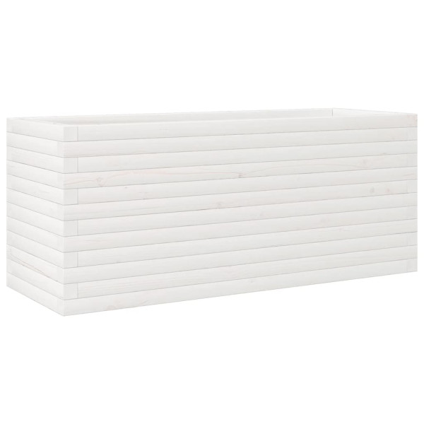 Jardinera de madera maciza de pino blanco 110x40x45.5 cm M 2