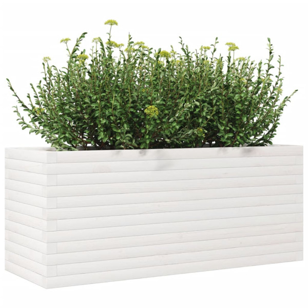 Vaso/floreira de jardim 110x40x45.5 cm pinho maciço branco M 4