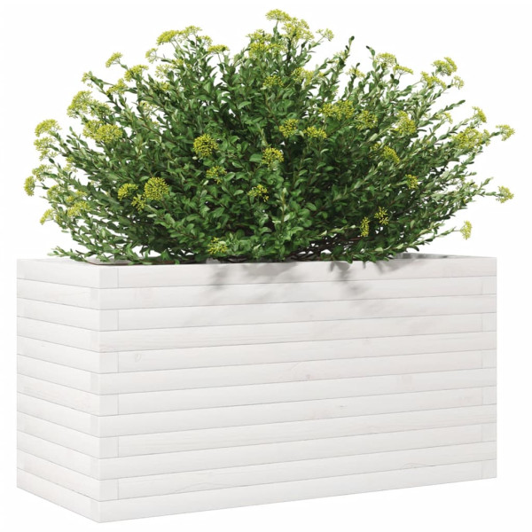 Jardinera madera maciza de pino blanco 90x40x45.5 cm M 4
