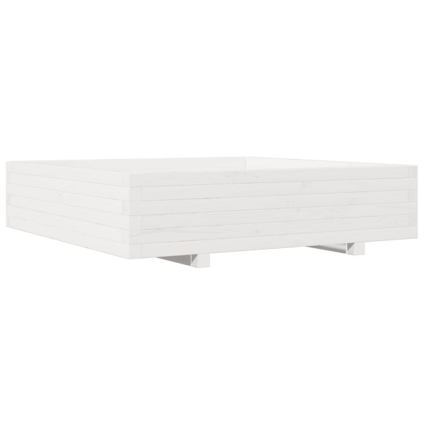 Jardinera madera maciza de pino blanco 100x100x26.5 cm M 2