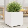 Vaso/floreira de jardim 60x60x49.5 cm pinho maciço branco 1