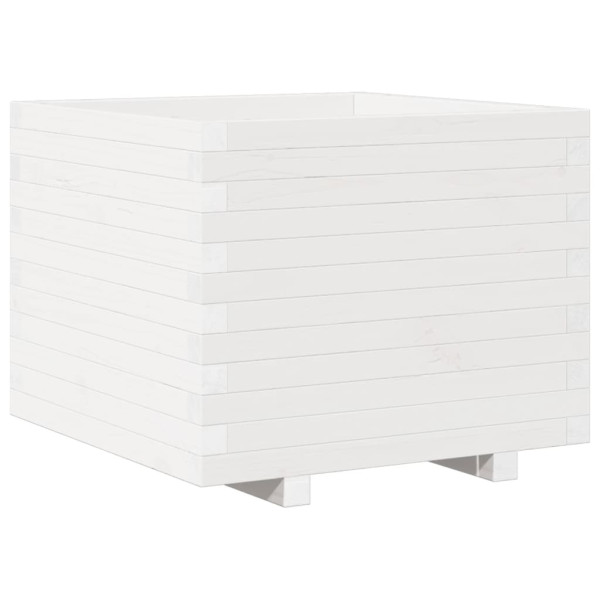 Vaso/floreira de jardim 60x60x49.5 cm pinho maciço branco M 2