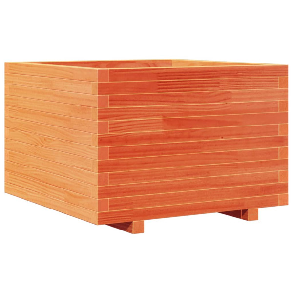 Jardinera madera maciza de pino marrón cera 70x70x49.5 cm M 2