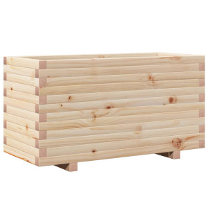 Jardinera madera maciza de pino 90x40x49.5 cm H