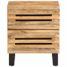 Mesita de noche de madera maciza de mango rugosa 40x33x46 cm 2