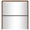 Mueble zapatero con espejo 2 niveles roble marrón 63x17x67 cm 5