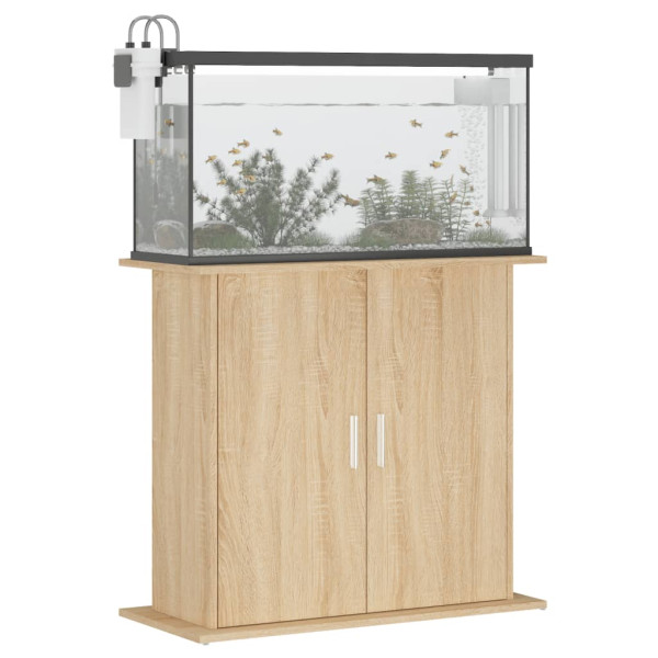 Soporte para acuario madera ingeniería roble Sonoma 81x36x73 cm M 3