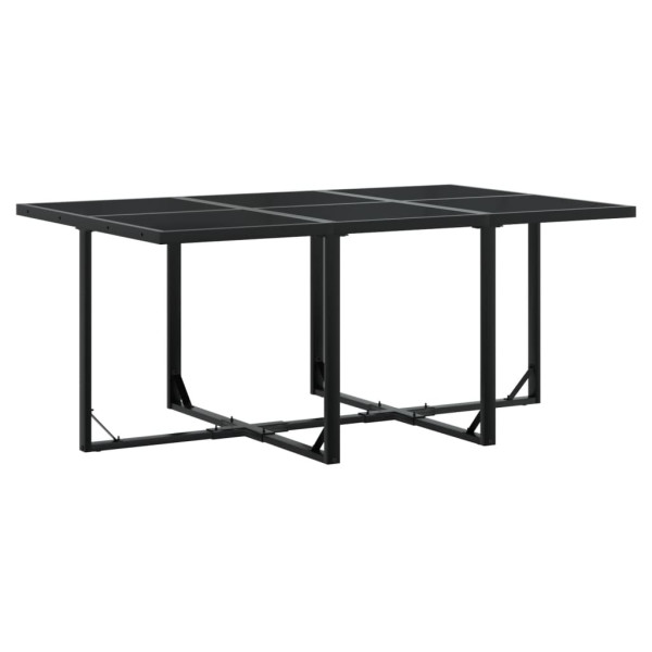 Set de comedor de jardín 7 pzas y cojines ratán sintético negro M 5