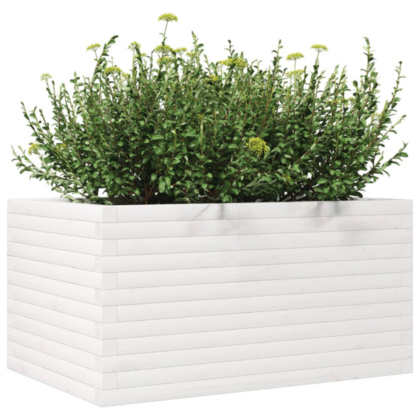Vaso/floreira de jardim 90x60x45.5 cm pinho maciço branco M 4