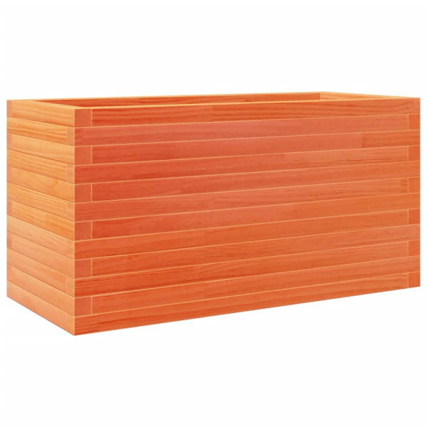 Jardinera de madera maciza de pino marrón cera 90x40x45.5 cm M 2
