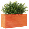 Jardinera de madera maciza de pino marrón cera 90x40x45.5 cm 4