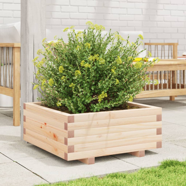Jardinera de madera maciza de pino 60x60x26.5 cm M 3