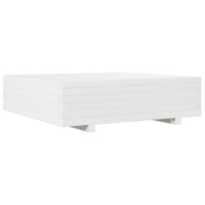 Vaso/floreira de jardim 90x90x26.5 cm pinho maciço branco H