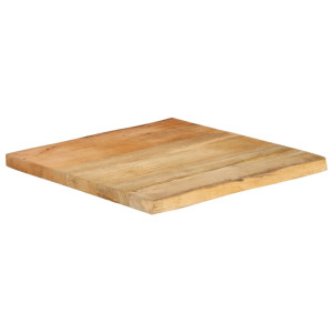 Tablero de mesa borde natural madera maciza mango 80x80x2.5 cm H