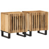 Mesitas de noche 2 uds madera maciza mango rugosa 40x33x46 cm 1