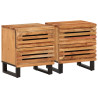 Mesitas de noche 2 uds madera maciza de acacia 40x33x46 cm 1