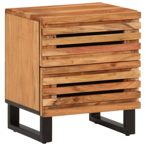 Mesitas de noche 2 uds madera maciza de acacia 40x33x46 cm H