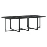 Juego de comedor de jardín 9 piezas ratán sintético negro 5