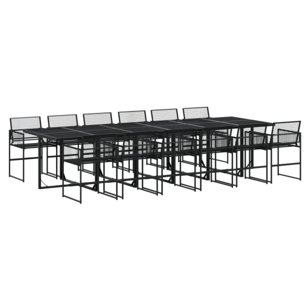 Set de comedor de jardín 13 pzas ratán sintético negro M 2
