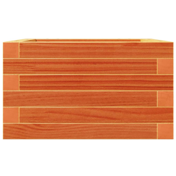 Jardinera de madera maciza de pino marrón cera 40x40x23 cm M 5