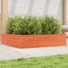 Jardinera de madera maciza de pino marrón cera 100x100x23 cm 1