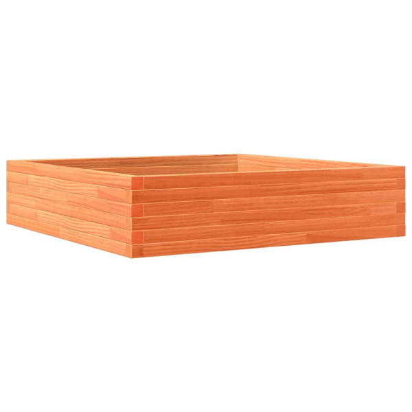Jardinera de madera maciza de pino marrón cera 100x100x23 cm M 2