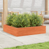Jardinera de madera maciza de pino marrón cera 100x100x23 cm 3