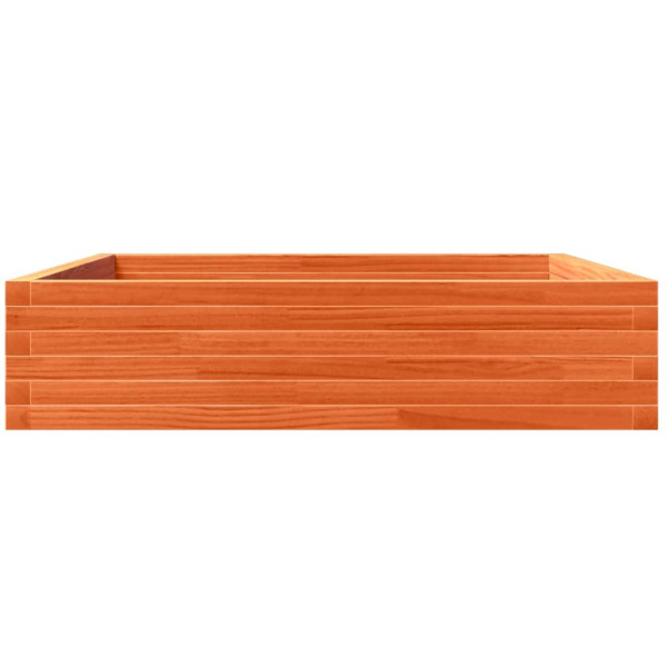 Jardinera de madera maciza de pino marrón cera 100x100x23 cm M 5