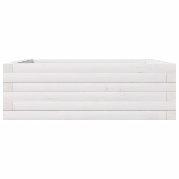 Vaso/floreira de jardim 70x70x23 cm madeira pinho maciça branco M 5