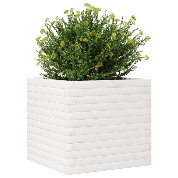 Vaso/floreira de jardim 50x50x45.5 cm pinho maciço branco M 4