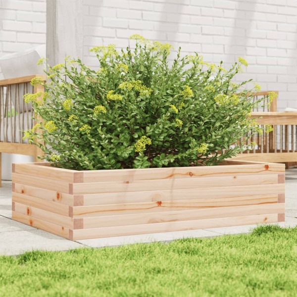 Jardinera de madera maciza de pino 90x60x23 cm D
