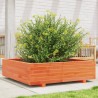 Jardinera de madera maciza de pino marrón cera 90x90x26.5 cm 1