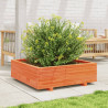Jardinera de madera maciza de pino marrón cera 90x90x26.5 cm 3