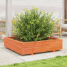 Jardinera de madera maciza de pino marrón cera 100x100x26.5 cm 3