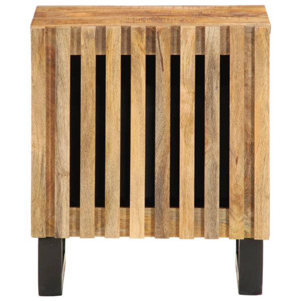 Mesita de noche de madera maciza de mango rugosa 40x33x46 cm M 3
