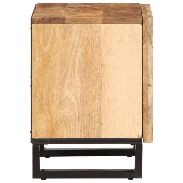 Mesita de noche de madera maciza de mango rugosa 40x33x46 cm M 4