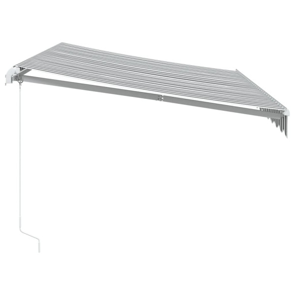 Toldo retráctil manual gris antracita y blanco 350x250 cm M 4