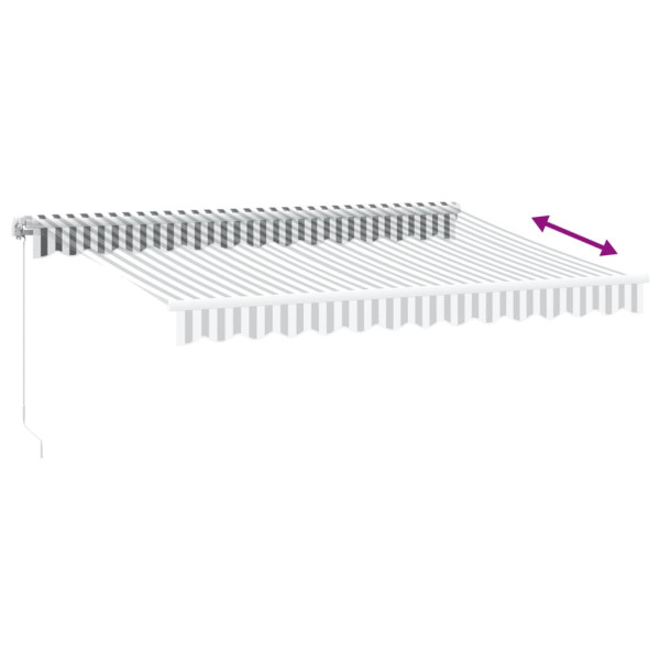 Toldo retrátil manual 350x250 cm antracite e branco M 5