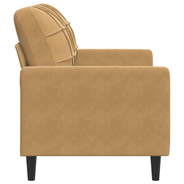 Sofá de 2 plazas terciopelo marrón 120 cm M 5