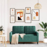 Sofá de 2 lugares 120 cm veludo verde-escuro 3