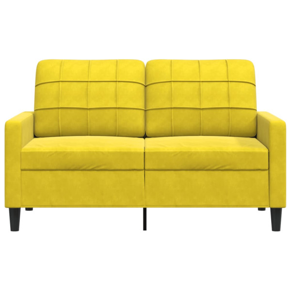 Sofá de 2 plazas terciopelo amarillo 120 cm M 4