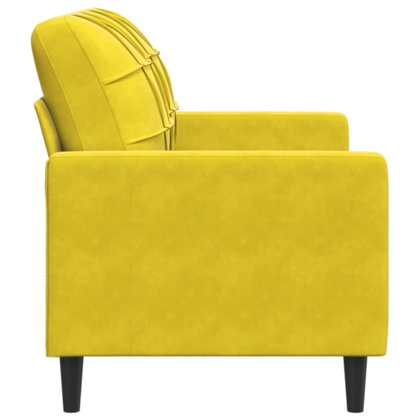 Sofá de 2 lugares veludo 120 cm amarelo M 5