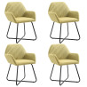 Cadeiras de jantar 4 pcs tecido verde 1