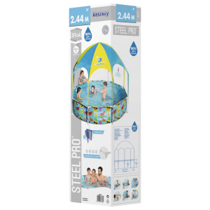 Bestway Piscina elevada para niños Steel Pro UV Careful 244x51 cm H
