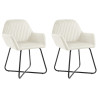 Sillas de comedor 2 unidades terciopelo crema 1