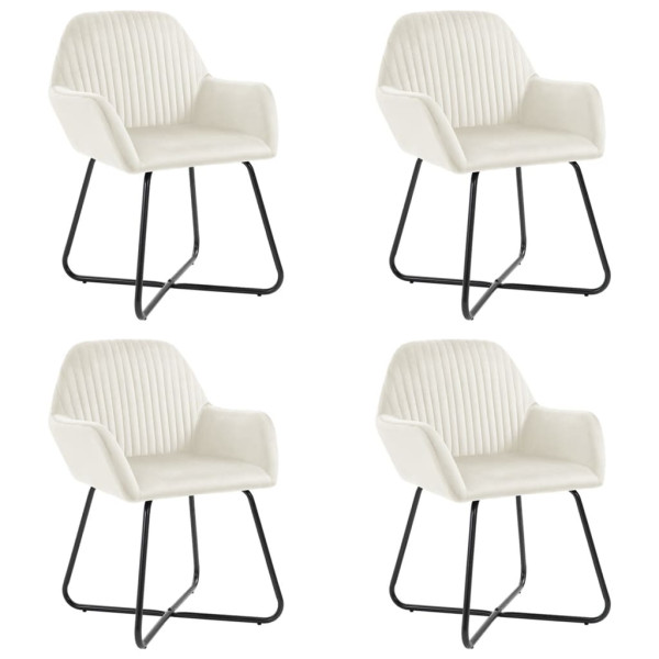 Sillas de comedor 4 unidades terciopelo crema D