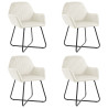 Sillas de comedor 4 unidades terciopelo crema 1